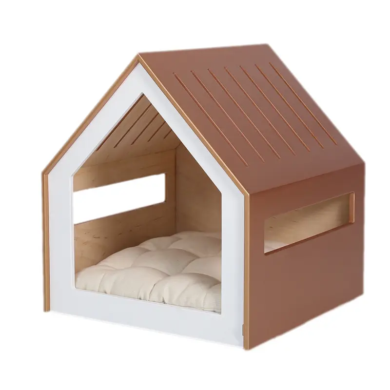 Gold Pet House Dog Crate Indoor Luxury Wooden Dog Crates Cages Kennels House Furniture Soft Dog Crate Solid Wood Cat House