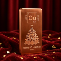 Barres de cuivre de Noël 1 kg, pureté 99,9 %, gravées au laser, finition brossée, cadeau