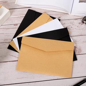Phong bì giấy kraft trắng đen cổ điển nhỏ, không in, có cửa sổ, dùng làm thiệp mời cưới, phong bì quà tặng - Product Image 1