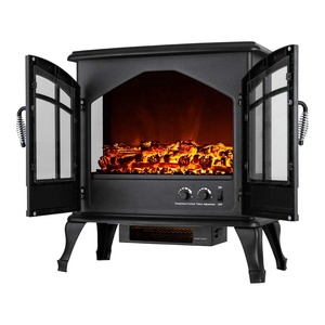<span class=keywords><strong>Chimenea</strong></span> Eléctrica Independiente de Doble Puerta, Estufa Calefactora Portátil de <span class=keywords><strong>Tipo</strong></span> Tradicional - Product Image 2