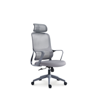 Chaise de bureau ergonomique moderne JOHOOFURNITURE en PP avec appuie-tête réglable, cadre gris, coussin épais confortable