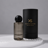 Flacon de parfum cylindrique personnalisé de 100 ml, 50 ml, 30 ml avec bouchon rond, boîte d'emballage, OEM ODM, flacon de parfum en verre vide pour la vente en gros