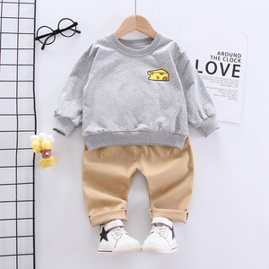 Vêtements pour enfants de haute qualité en gros, ensembles de vêtements pour garçons, t-shirts et pantalons kaki, ensemble 2 pièces - Product Image 2