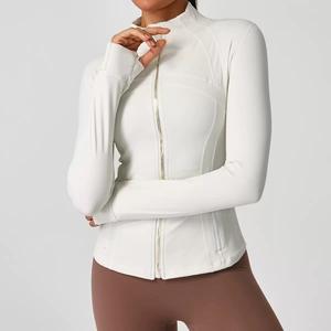 Jaket Yoga Olahraga Musim Gugur Premium Wanita Lu-Lu dengan Ritsleting untuk Lari di Luar Ruangan, Kebugaran, Bernapas, Slim Fit, dan Menonjolkan Bentuk Tubuh - Product Image 3