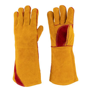 Guantes de soldadura con puños largos, guantes de trabajo de seguridad de cuero de vaca, guantes de cuero cosidos Kelvar - Product Image 3