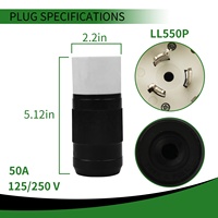 Enchufe de bloqueo giratorio J01, 50 Amp, LL550P, CS6365, generador, Conector de cable de alimentación