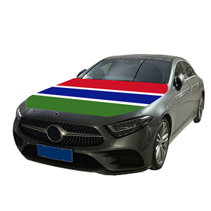 La bandera de la cubierta del capó del coche Nacional De <span class=keywords><strong>Gambia</strong></span>, bandera de la cubierta del motor del coche, venta directa de fábrica de tela elástica personalizada al por mayor - Product Image 2