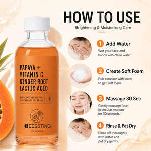 Nettoyant Visage Bio à la Papaye et Vitamine C de Haute Qualité pour l'Élimination des Points Noirs, le Resserrement des Pores, l'Hydratation et le Blanchiment - Product Image 5