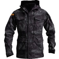Veste coupe-vent décontractée noire pour hommes, veste tactique Arctryx, design bomber, construction imperméable, coupe-vent d'hiver