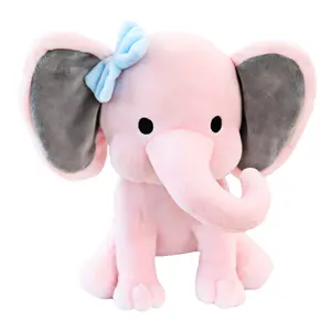 DHF268 commercio all'ingrosso a buon mercato nuovo carino peluche farcito elefanti con grandi orecchie colorato peluche elefante giocattoli