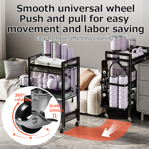 Support de stockage d'équipement de fitness, étagère de sport avec roue pour tapis de yoga <span class=keywords><strong>rouleau</strong></span> en <span class=keywords><strong>mousse</strong></span> haltère panier de rangement marchandises - Product Image 2