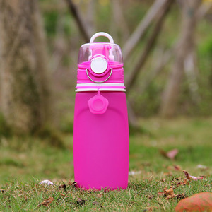 Botella de agua deportiva S5, plegable, de silicona, reutilizable, para acampar al aire libre, adultos, naranja, 1L - Product Image 2