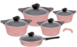 Ensemble de 10 ustensiles de cuisine en aluminium moulé sous pression, revêtement céramique antiadhésif sans PFOA, compatible induction, écologique, personnalisable en gros (OEM) - Product Image 4