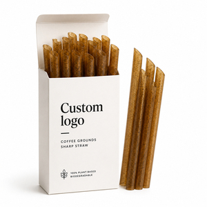 Custom Size Natural Coffee Ground Infused Compostable Disposable <b>Straws</b> Juice Disposable <b>Straws</b> <b>For</b> <b>Drinks</b> - Product Image 2