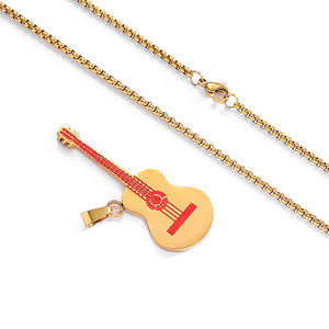 قلادة أنيقة على شكل جيتار لعشاق الموسيقى والأصدقاء المقربين - إكسسوار هيب هوب للرجال والنساء - Product Image 6
