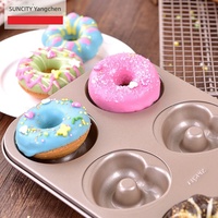 Moule à gâteau/donuts floral antiadhésif 6 cavités Yangchen en acier au carbone, double face, compatible four, formes variées, 20 boîtes
