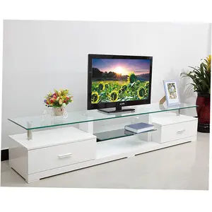 家居家具现代电视柜玻璃展示柜，钢化白色高光Mdf