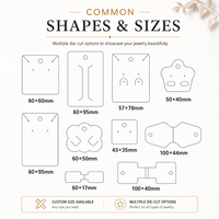 Cartes de présentation de bijoux et boîtes cadeaux pour boucles d'oreilles papillon délicates en perles, faites à la main, personnalisées, écologiques, avec design sur mesure