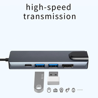 Adaptador Multipuerto VONN Tipo-C a HDMI 5 en 1, Transferencia de Datos Multifunción, Hub 4K HD para Laptop y TV