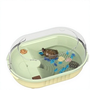 Réservoir panoramique 360° en ABS pour tortues, avec conception écologique, séparation des excréments et débit en cascade pour tortues aquatiques et semi-aquatiques - Product Image 1
