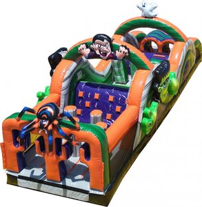 95ft/100ft/135ft long Halloween Inflatable Obstacle <strong>Course</strong> 3-Part Modular Slide - Dry/Wet Dual Use, Monster &amp; Ghost Theme - Product Image 5