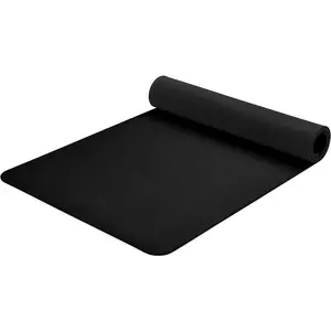 BESAY Tapis de yoga en caoutchouc PU naturel noir antidérapant de luxe de 5mm Emballage privé Conception personnalisée Impression sur soie pour l'exercice