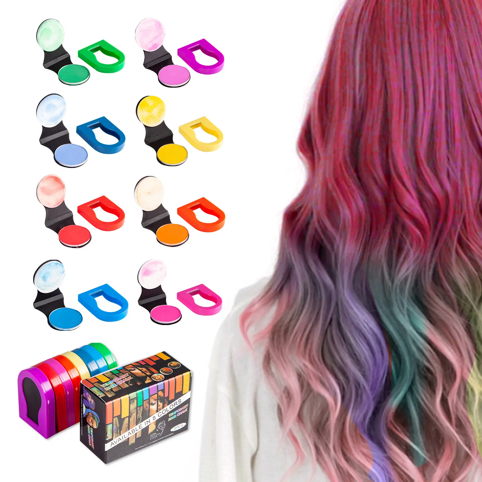 Beauty Hair Chalk Farb clips Temporäre Mädchen Dye Comb Farbe Schwarzes Haar Färbe clip für Party Cosplay