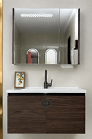 Ensemble de meubles de salle de bain pour hôtel moderne, armoire miroir intelligente, meuble de rangement mural, matériau céramique, garantie de 3 ans