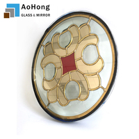 Inserts en verre ovales pour porte, décoratifs, 3/4 ovale