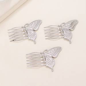 Venta al por mayor Retro Horquilla de pelo de las mujeres de la moda de oro antiguo Horquilla de Metal Mariposa Abejas Perla Peines de novia - Product Image 3