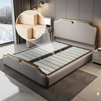 Juego de Muebles para Dormitorio, Cama Queen Size, Doble, Individual, King Size, Letto, Camas Matrimoniales, Muebles de Dormitorio Tapizados