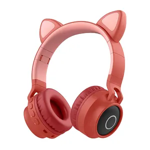 חדש חתול אוזן אוזניות LED אלחוטי Bluetooth אוזניות עם מיקרופון זוהר אוזניות לילדים מתנות בנות בנות