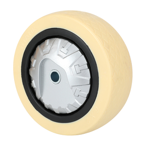 Roulettes pivotantes industrielles robustes en nylon anti-crevaison jaunes de <span class=keywords><strong>4</strong></span> pouces, capacité de charge 320 kg - Product Image 5