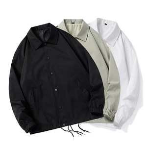 2024 fabricant en gros hommes printemps entraîneur vestes coupe-vent vestes personnalisables Logo étiquettes pas de vestes à capuche - Product Image 1
