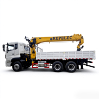 Camion-grue DONGFENG 6x4 avec grue à flèche articulée, plateau avec grue, rampe hydraulique, rotation à 360 degrés