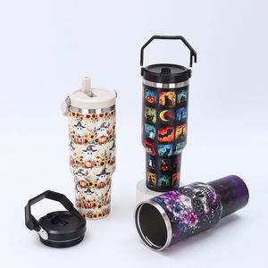 Vaso Térmico de Acero Inoxidable con Asa y Pajita Abatible, Diseño de Dibujos Animados Labubu, 20 oz, 30 oz, 40 oz, Venta al por Mayor - Product Image 1
