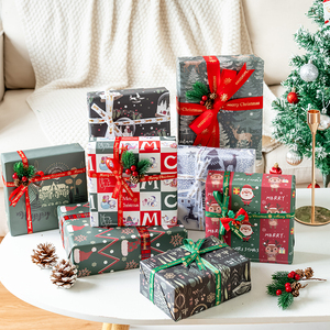 Wholesale 80g <b>Christmas</b> Kraft <b>Paper</b> Tissue 43*300cm Gift <b>Luxury</b> Custom Packaging <b>Wrapping</b> <b>Paper</b> Roll - Product Image 2