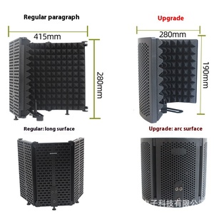 G1 Escudo insonorizado Micrófono Estudio de grabación Micrófono Reducción de ruido Parabrisas Espuma absorbente de <span class=keywords><strong>sonido</strong></span> <span class=keywords><strong>Pantalla</strong></span> de viento de tres puertas - Product Image 5