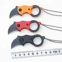 Opvouwbaar Hawkbill-gereedschap met aangepast logo, compact sleutelhangerhanger, roestvrij staal, snijgereedschap voor Amazon retailers, groothandelslevering