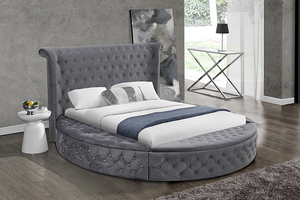 <span class=keywords><strong>Lit</strong></span> king size Willsoon, moderne et luxueux, capitonné, avec tête <span class=keywords><strong>de</strong></span> <span class=keywords><strong>lit</strong></span> en <span class=keywords><strong>tissu</strong></span> et cadre en bois doux pour la maison - Product Image 3