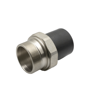 Trung Quốc nhà máy bán buôn màu đen HDPE Ống phù hợp Công Đoàn thẳng <span class=keywords><strong>PE</strong></span> nam chủ đề sắt Công Đoàn đánh bóng cho cống thủy lợi - Product Image 4