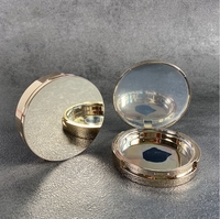 Boîte de rangement de liquide de fond de teint magnétique compact à double couche en or de 59mm pour cosmétiques