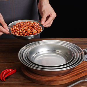 Assiettes à dîner Vintage do old en acier inoxydable Assiette à manger Plats de service Bol rond Gâteau Plateau à steak occidental Assiettes de cuisine - Product Image 4