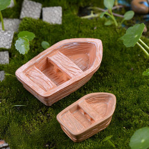 Mini Bote con Remos, Modelo de Canoa de Resina, Decoración de Barco en Miniatura, Decoración Náutica, Micro Paisaje para Acuarios y Terrarios - Product Image 2