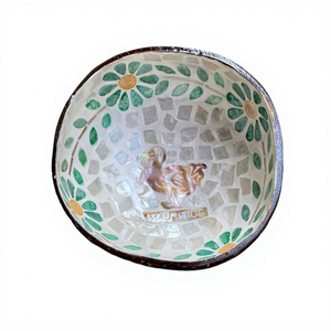 Bol décoratif artisanal en mosaïque de coquillages incrustés de nacre, écologique, non toxique, design minimaliste, livraison directe - Product Image 1