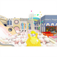 Aire de jeux intérieure personnalisée Aoleao Fantasy Arcade avec piscine à balles, toboggan et structure d'escalade pour enfants, jeux souples, grande capacité, multi-matériaux, CE TUV
