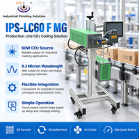 Marqueur laser CO2 IPS-LC60 F MG, machine de marquage laser plastique, marquage de logo, 60W, zone de travail optionnelle 300mm x 300mm