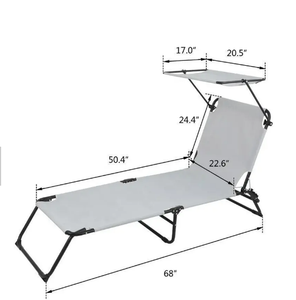 Silla Plegable de Playa, <span class=keywords><strong>Tumbona</strong></span> de Camping <span class=keywords><strong>con</strong></span> <span class=keywords><strong>Toldo</strong></span>, Cama Triple Plegable, Cama <span class=keywords><strong>con</strong></span> Parasol - Product Image 5