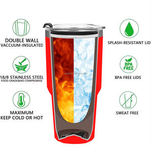 Vaso de acero inoxidable con sublimación en blanco de 20oz/30oz con aislamiento flaco al por mayor con pajita, <span class=keywords><strong>vasos</strong></span> térmicos a granel - Product Image 3