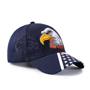 Bán Buôn 6 Bảng Điều Chỉnh Mũ Bóng Chày Với Cong vành Dobby Menswear <span class=keywords><strong>Visor</strong></span> Yêu Nước Thiết Kế Biểu Tượng Tùy Chỉnh Cờ 3D Eagle Thêu <span class=keywords><strong>Hat</strong></span> - Product Image 6